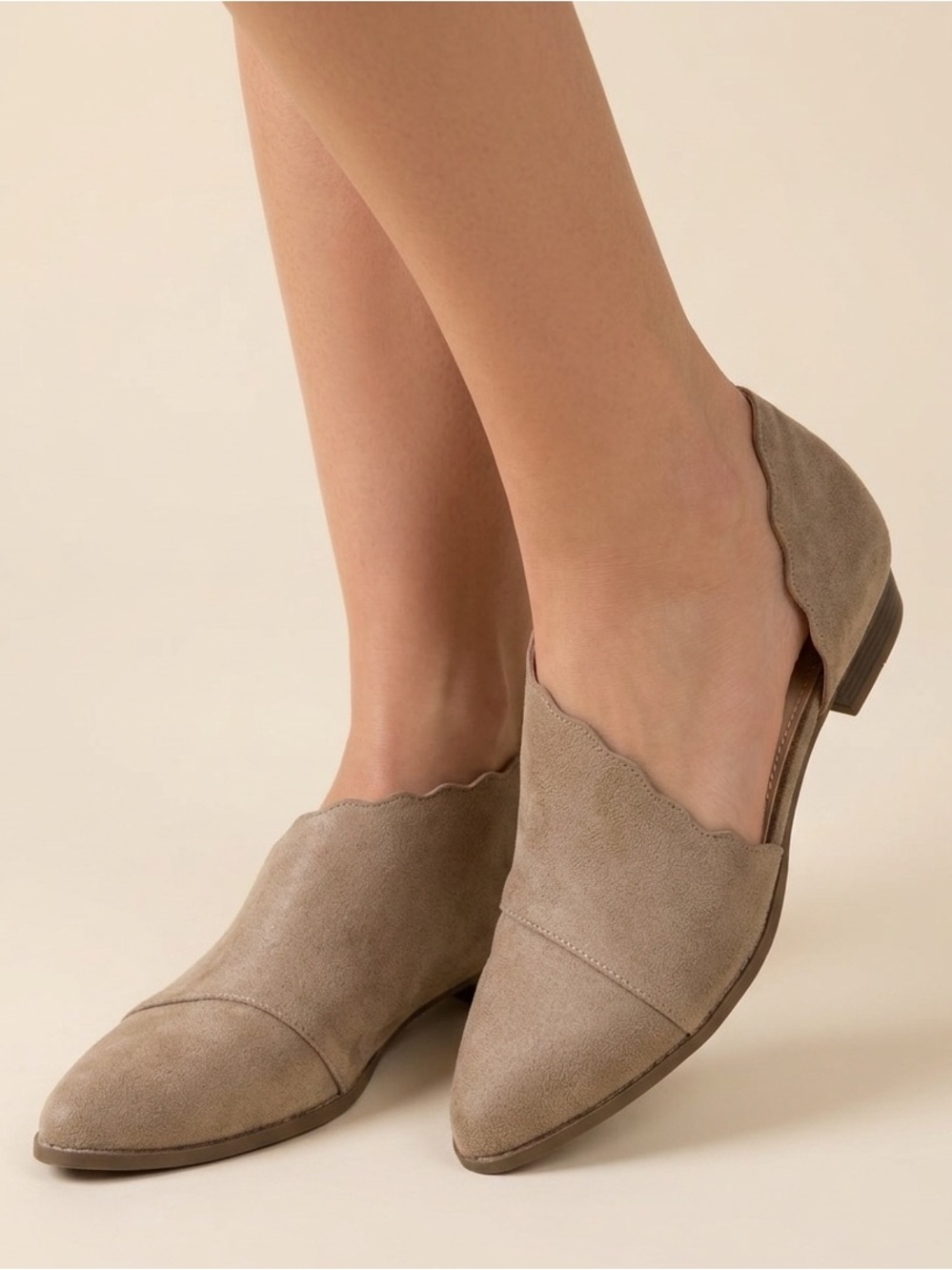 Women's Taupe Suede Ankle Booties - Stylish Slip-On Booties NIB